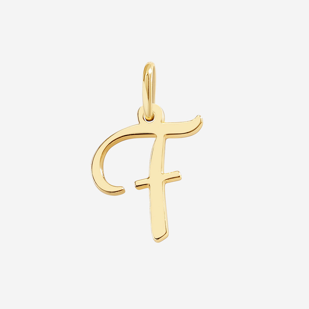 Cursive Initial Charm – Gold