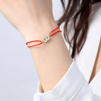 Initial String Adjustable Bracelet