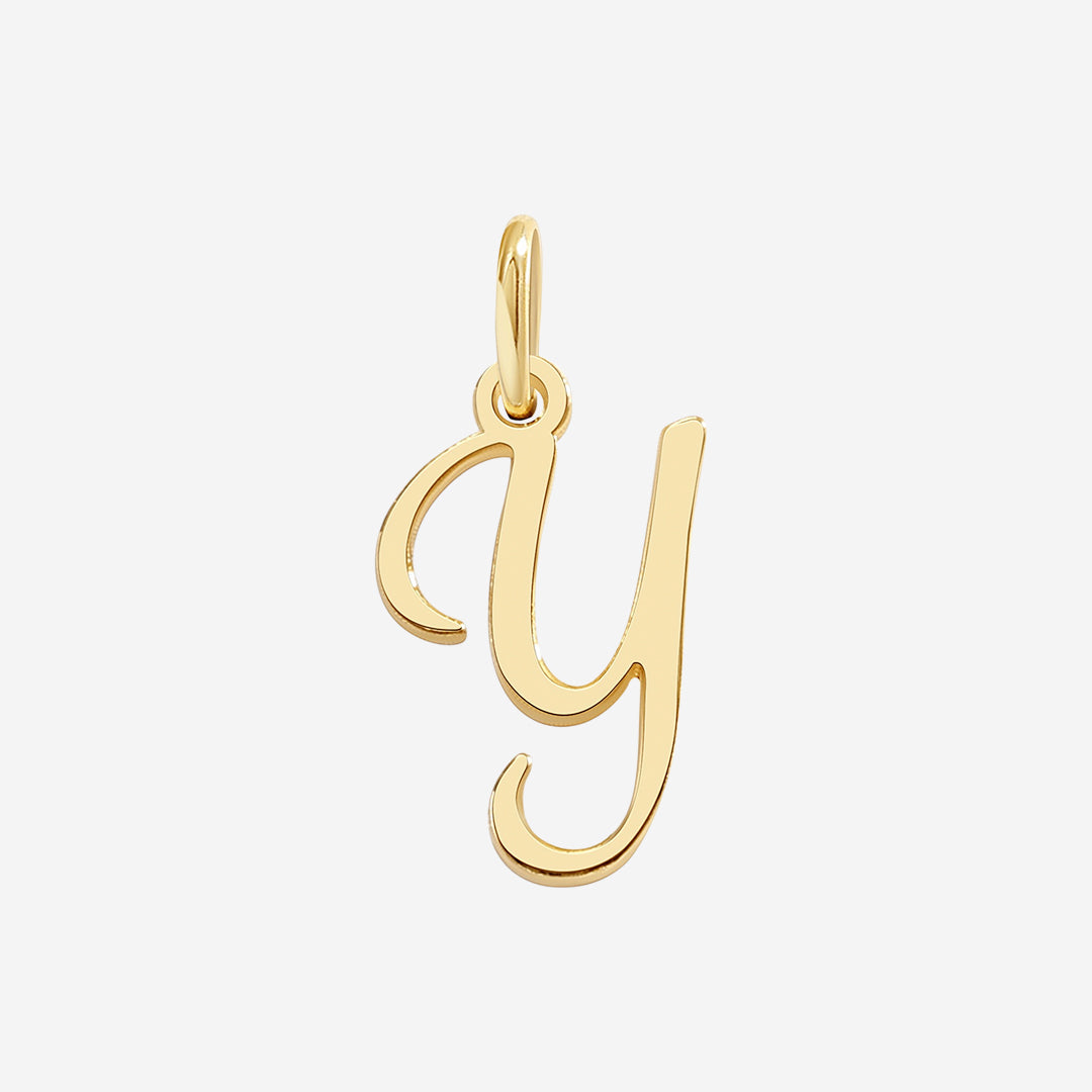 Cursive Initial Charm – Gold