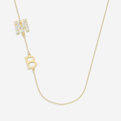 Custom Diamond & Gold 2 Initial Necklace