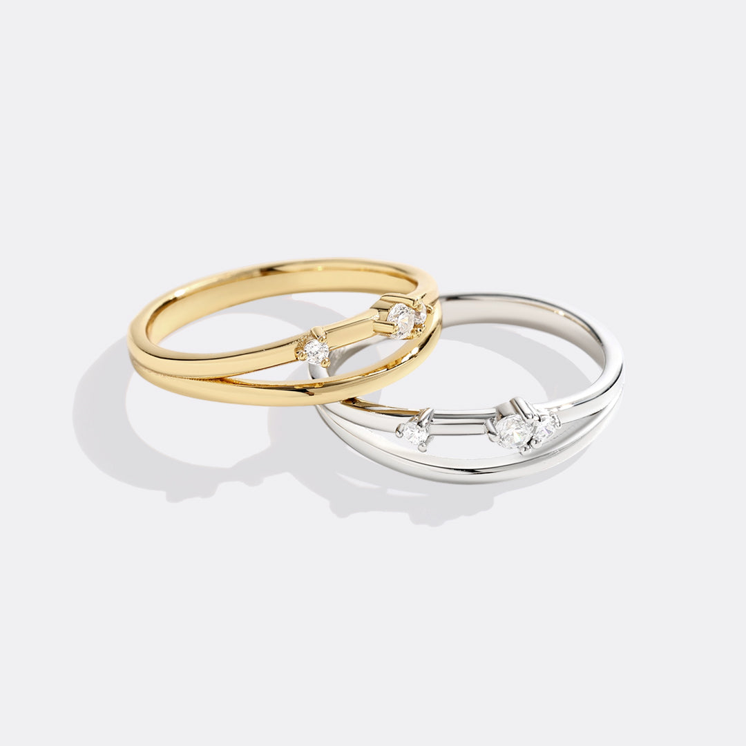 Crescent Moon Diamond Ring