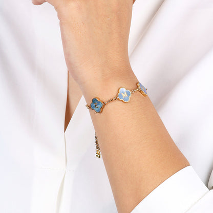 Colorful Clover Custom Name Bracelet