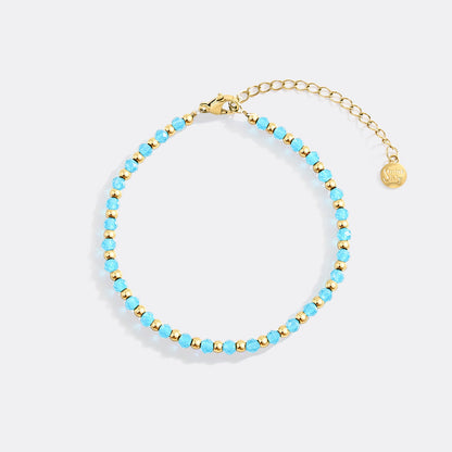 Birthstone and Gold Bead Bracelet