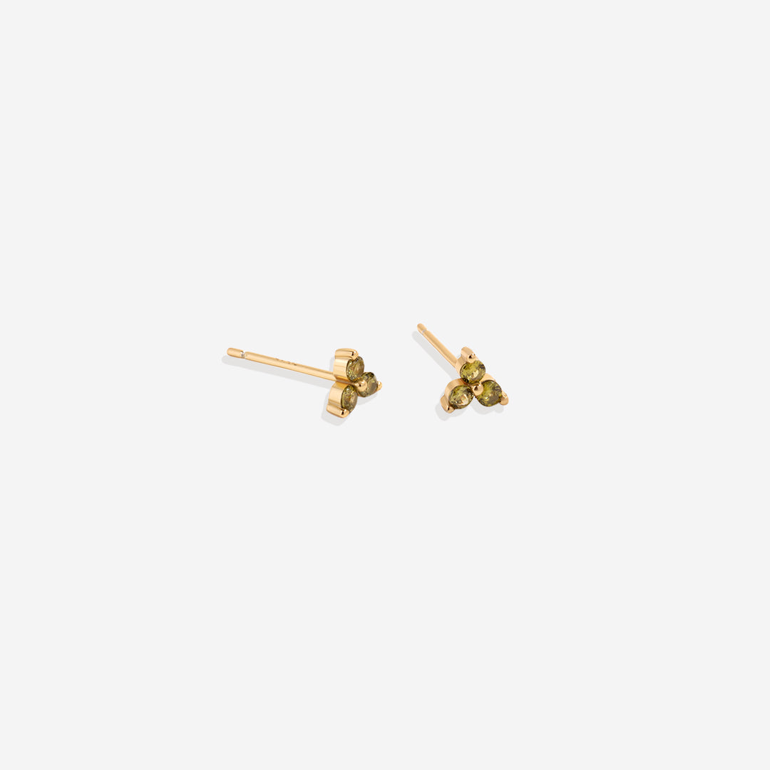 Trinity Birthstone Stud Earrings