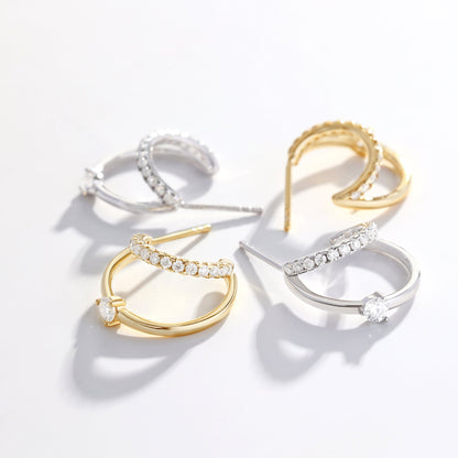 Crystal Double Hoop Earrings