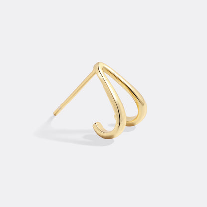 Gold Wishbone Huggie Earrings