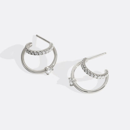 Crystal Double Hoop Earrings