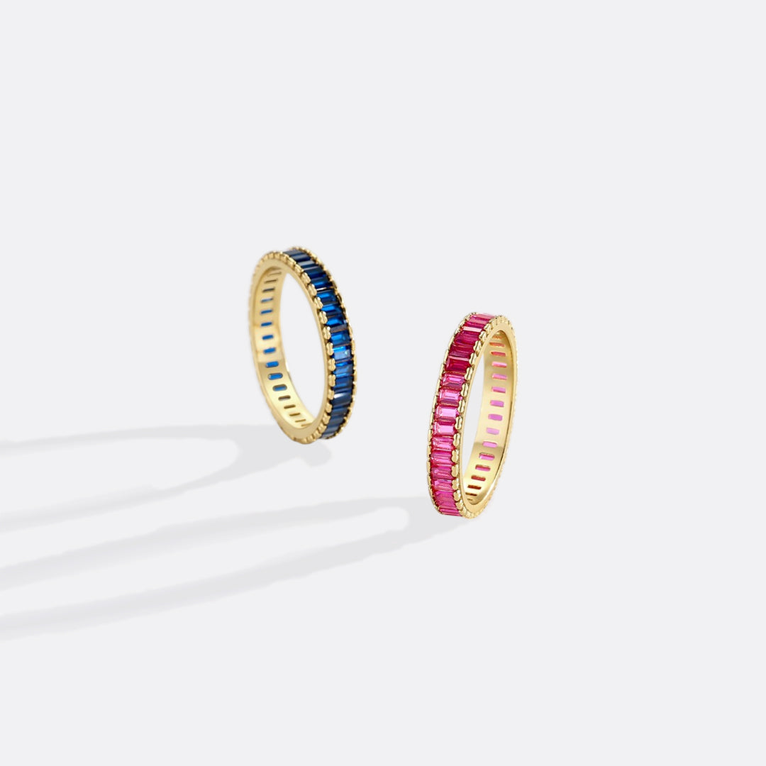 Baguette Birthstone Eternity Band