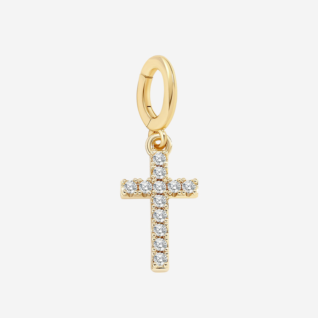 Pave Cross Charm