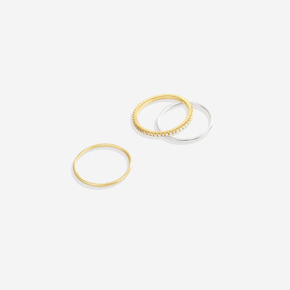 Gold and Silver Stacking Ring Set