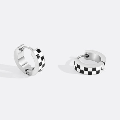Checkered Hoop Earrings