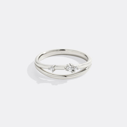 Crescent Moon Diamond Ring