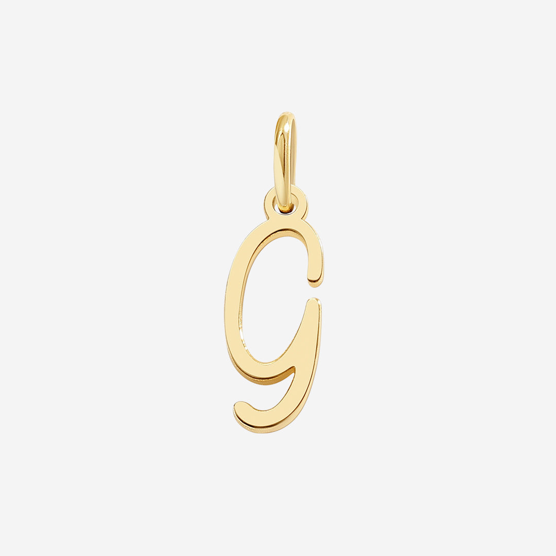 Cursive Initial Charm – Gold