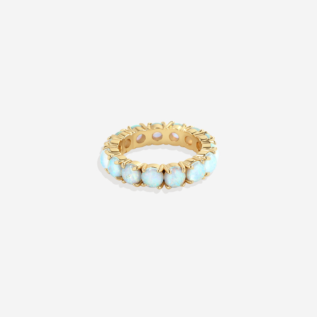 Blue Opal Eternity Ring