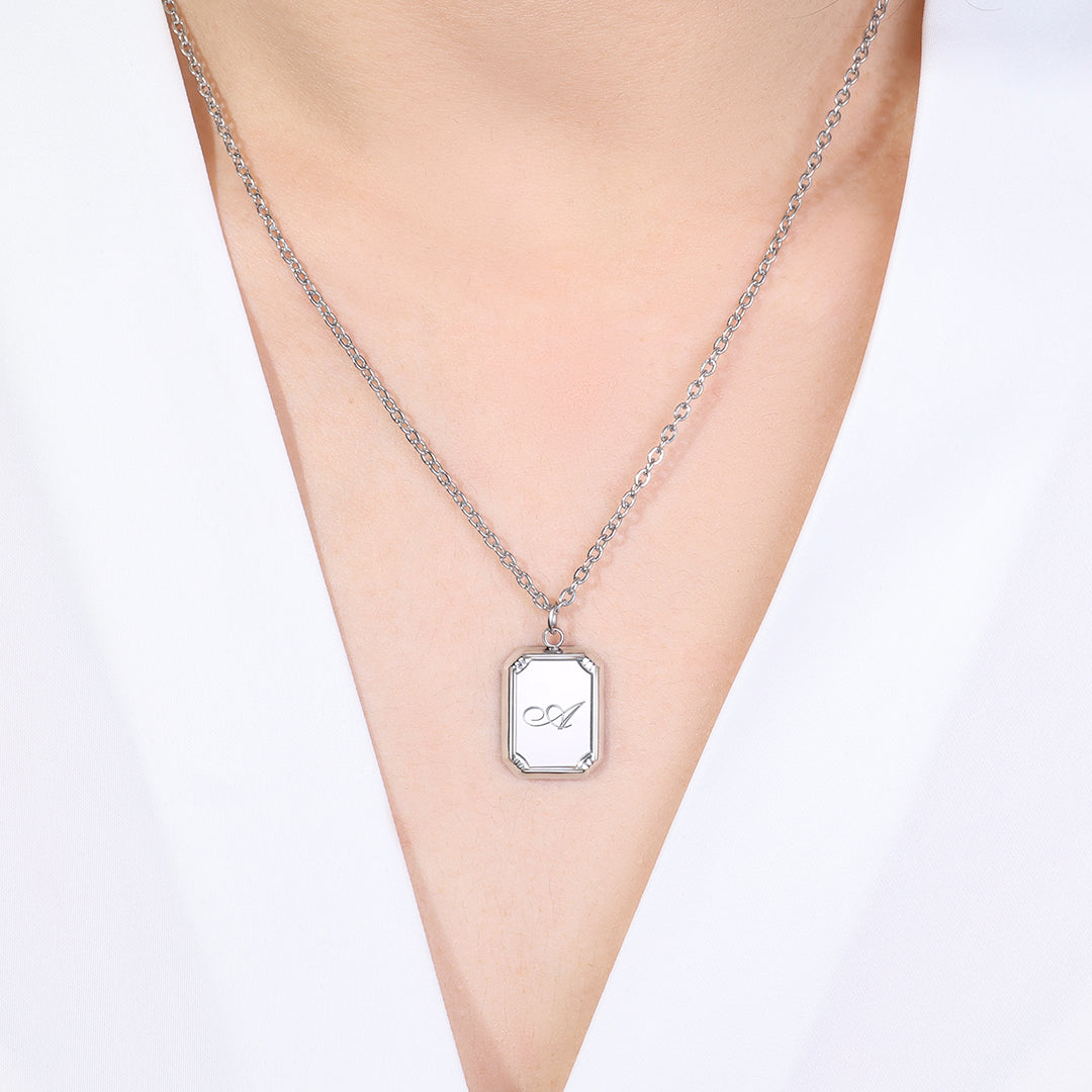Silver Initial Pendant Necklace