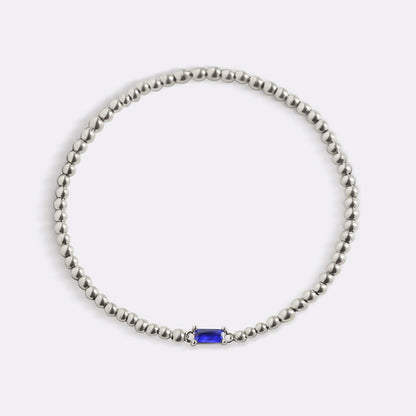 Sterling Silver Beaded Birthstone Bracelet