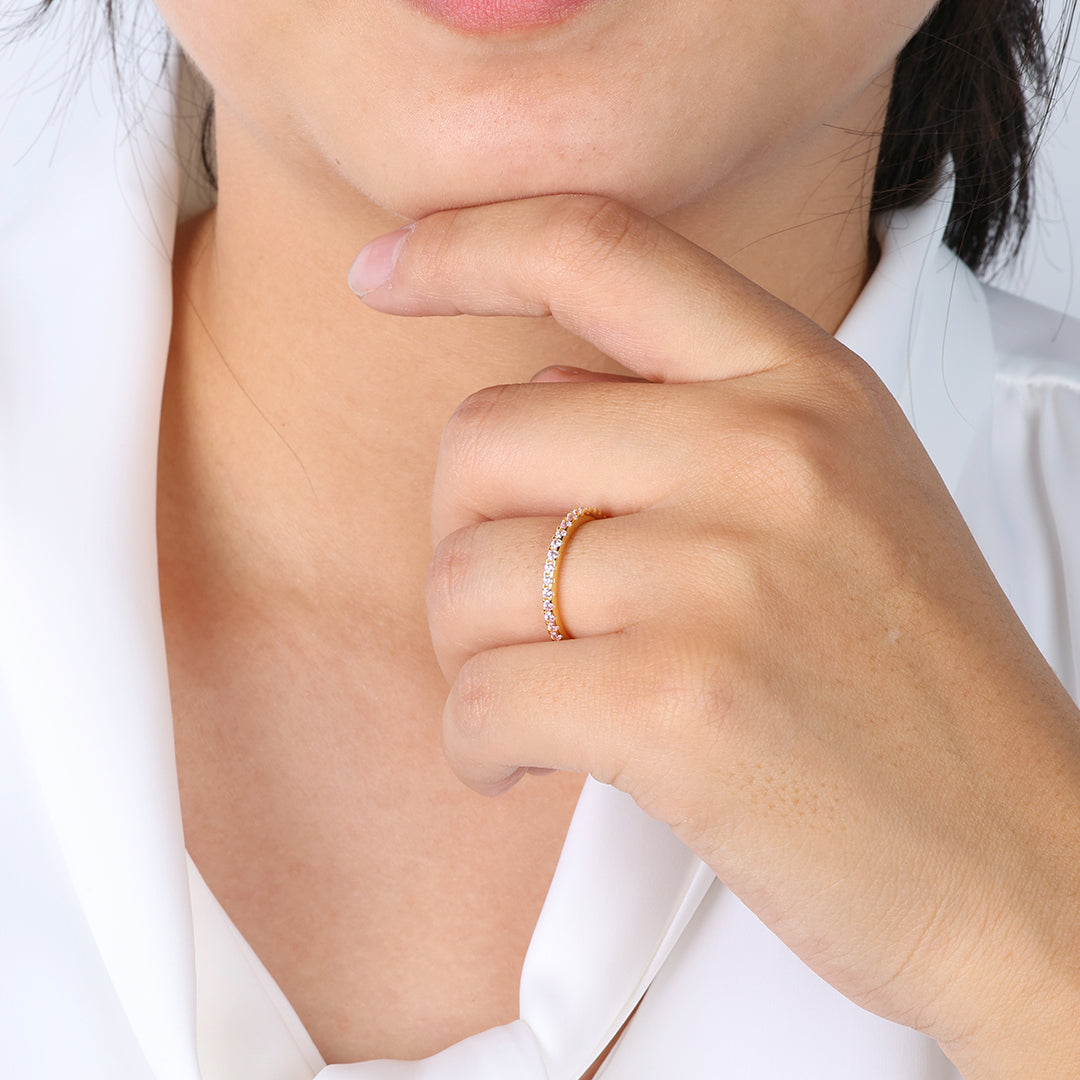 May Birthstone Eternity Stacking Ring