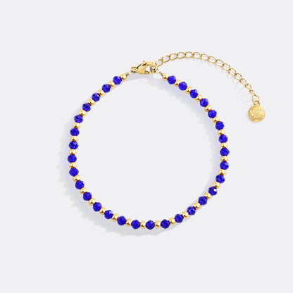Birthstone and Gold Bead Bracelet