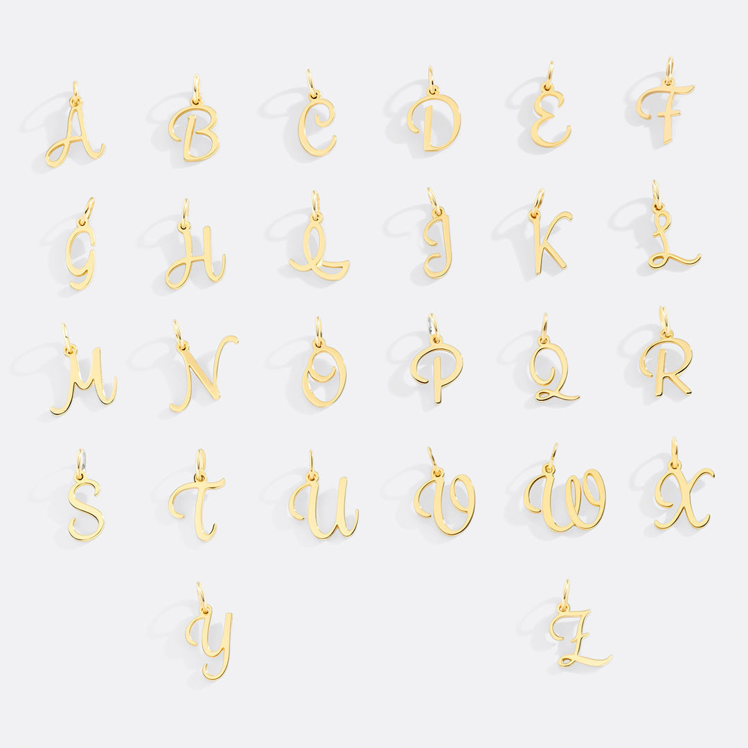 Cursive Initial Charm – Gold