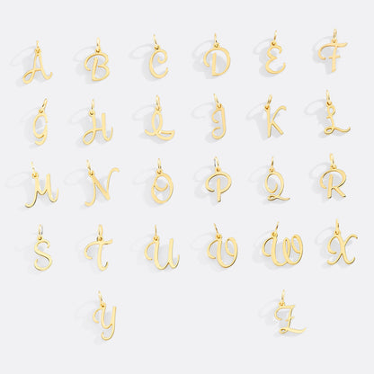 Cursive Initial Charm – Gold