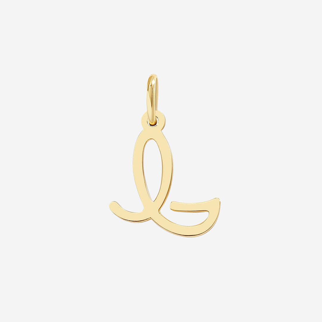 Cursive Initial Charm – Gold