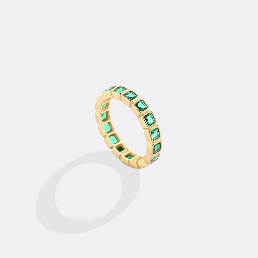 Asscher Cut Birthstone Eternity Ring