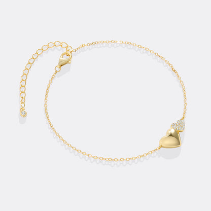 Gold Heart Pavé Bracelet