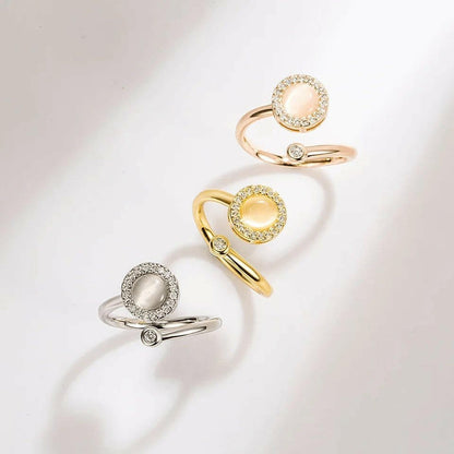 Opal Gold Plated Fidget Spinner Ring