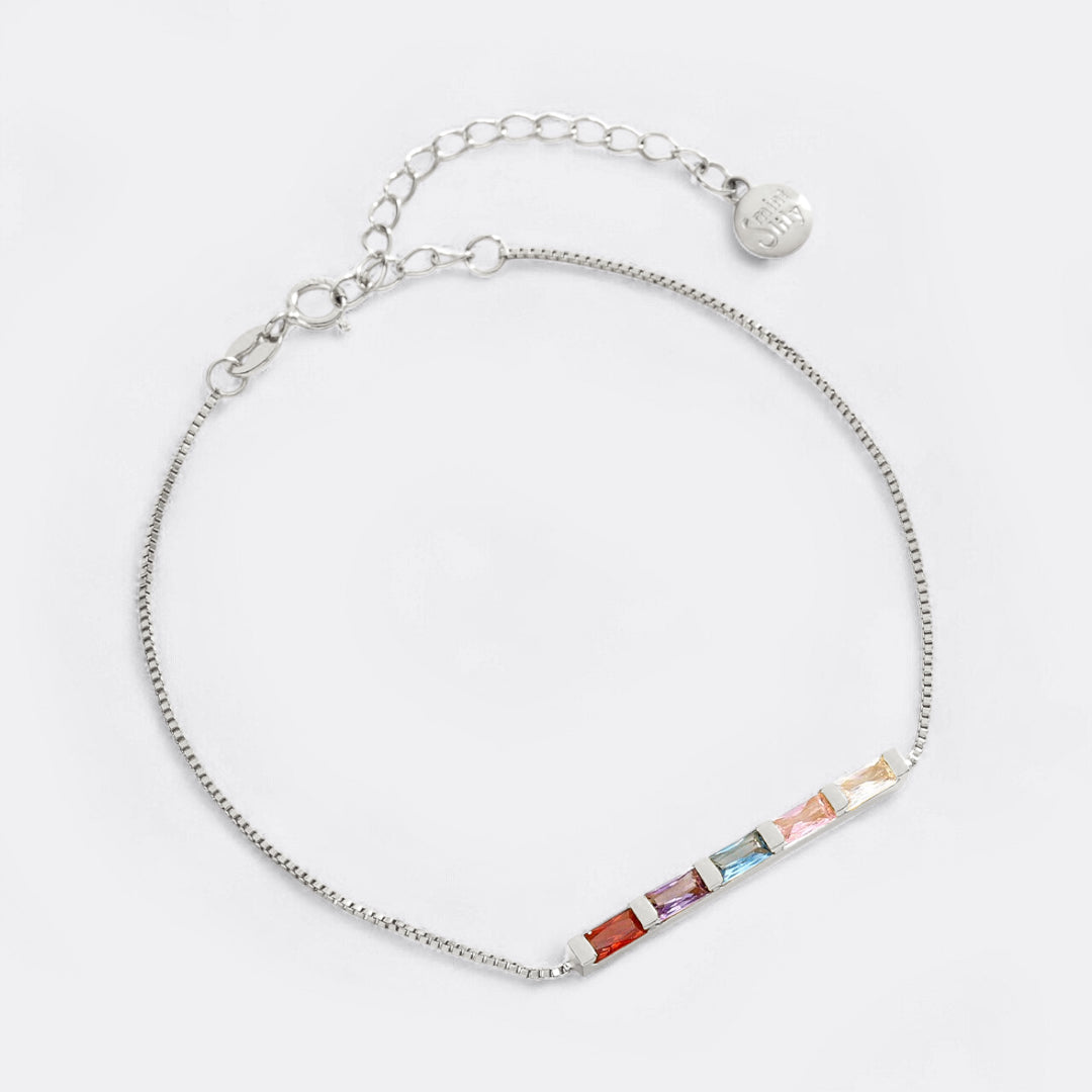 Dainty Baguette Birthstone Bracelet