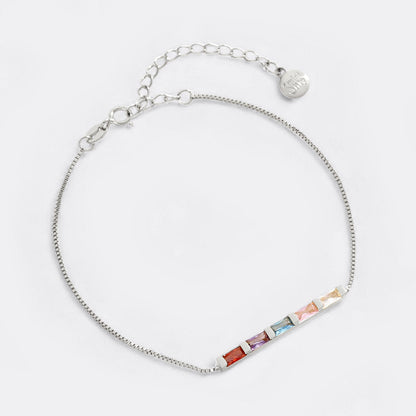 Dainty Baguette Birthstone Bracelet