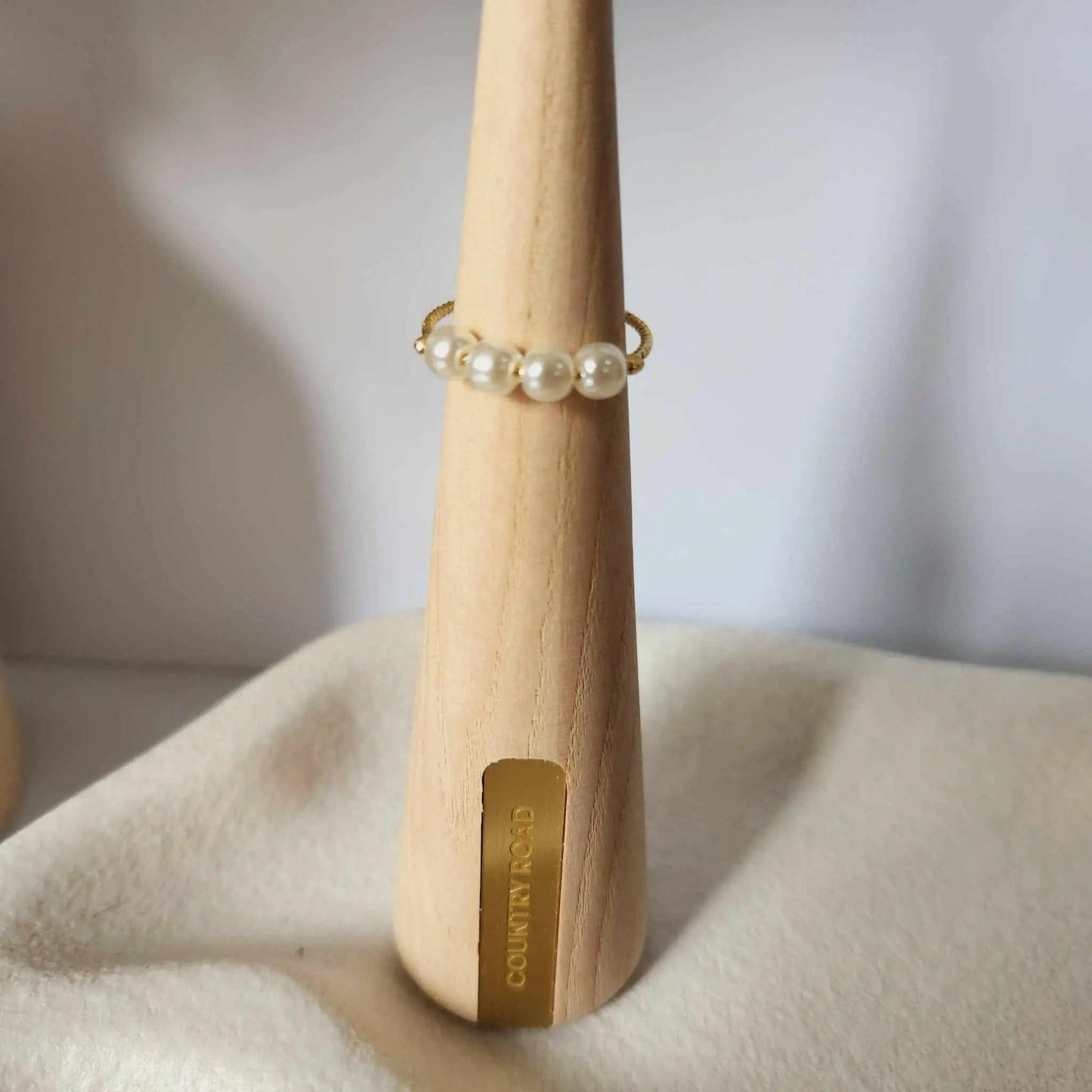 White Faux Pearl Fidget Anxiety Ring