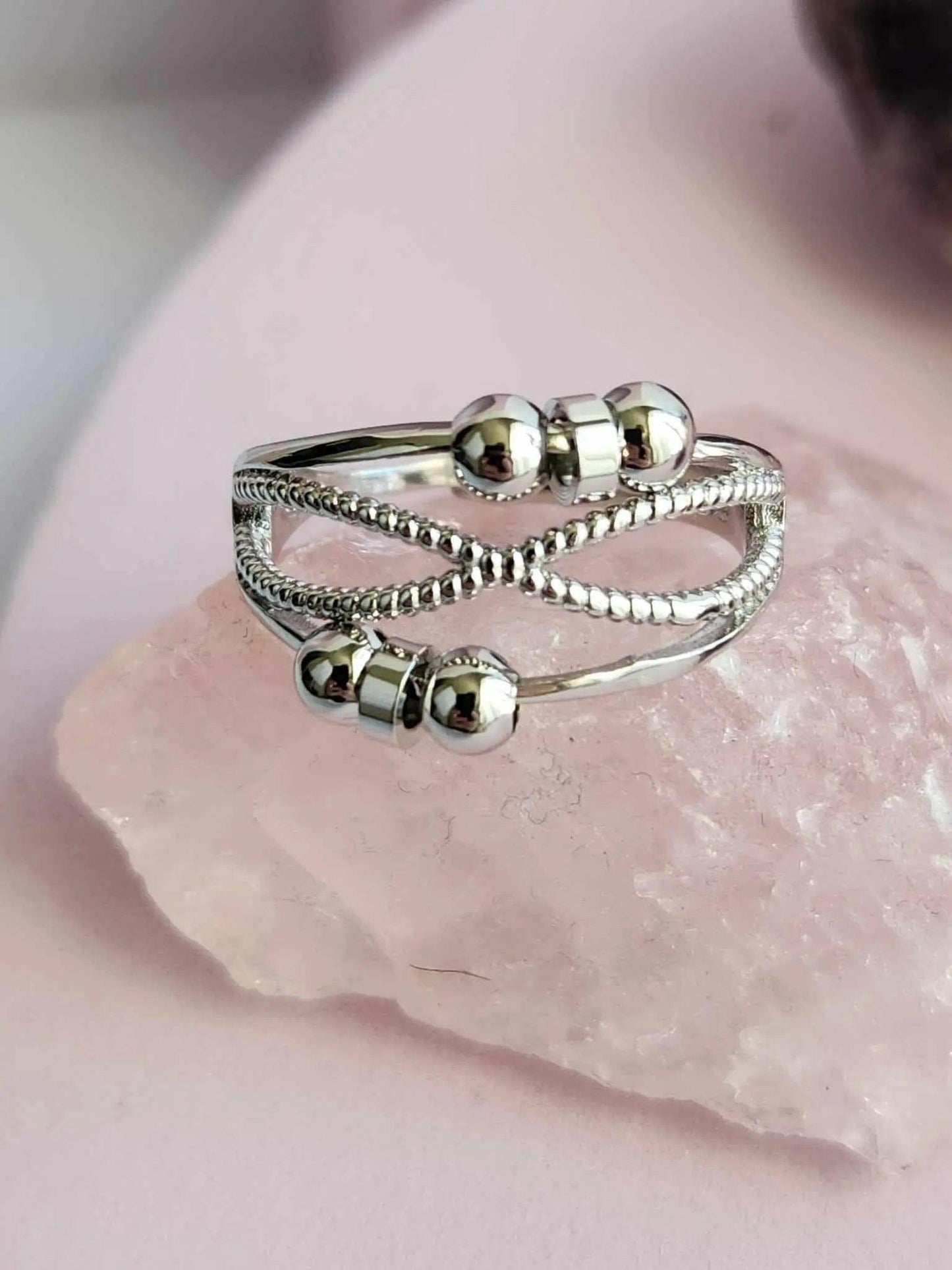 Silver Fidget Spinner Ring