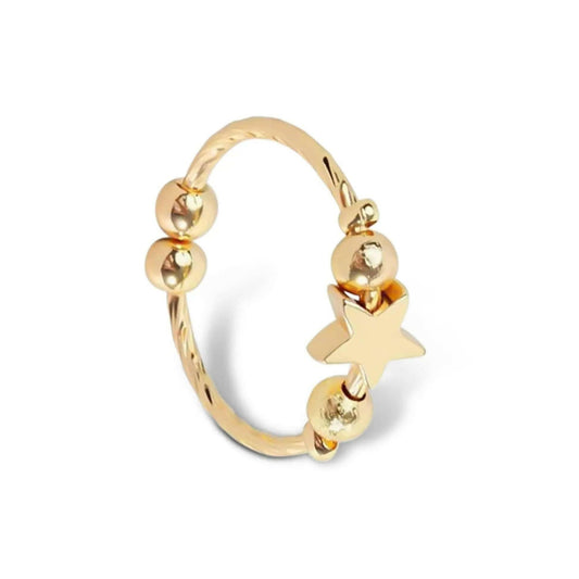 Anillo Fidget Spinner chapado en oro
