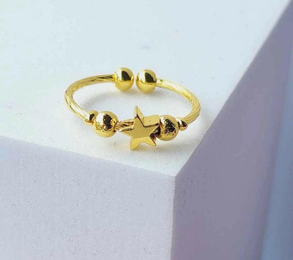 Anillo Fidget Spinner chapado en oro