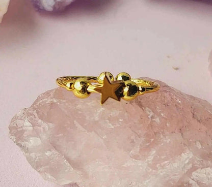 Anillo Fidget Spinner chapado en oro