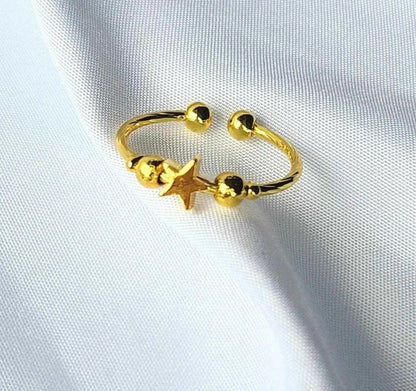 Anillo Fidget Spinner chapado en oro