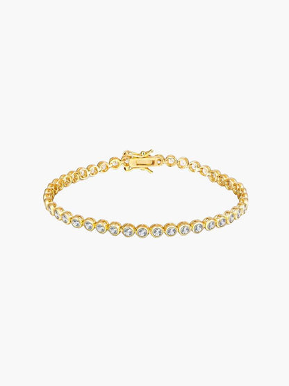 Alba Round Cut Zirconia Bezel Tennis Bracelet