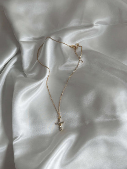 Ariadne Zirconia Cross Pendant Necklace