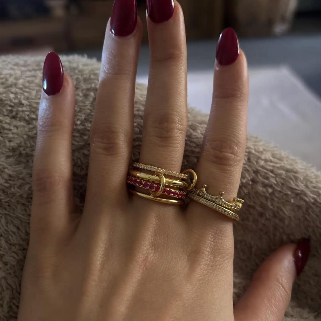 Astrid Fire Red Stacked Ring