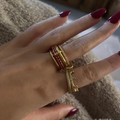 Astrid Fire Red Stacked Ring