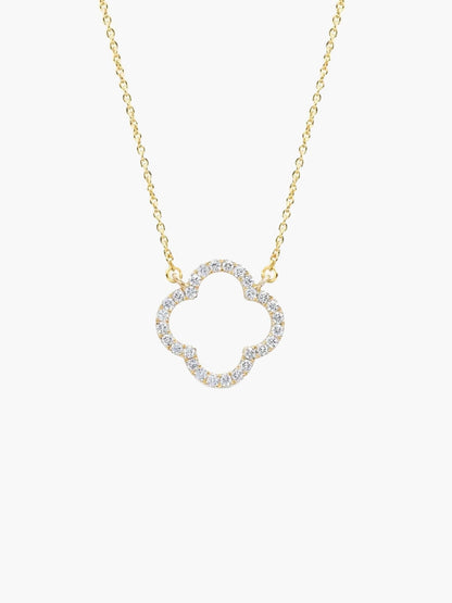 Aurora Clover Zirconia Necklace