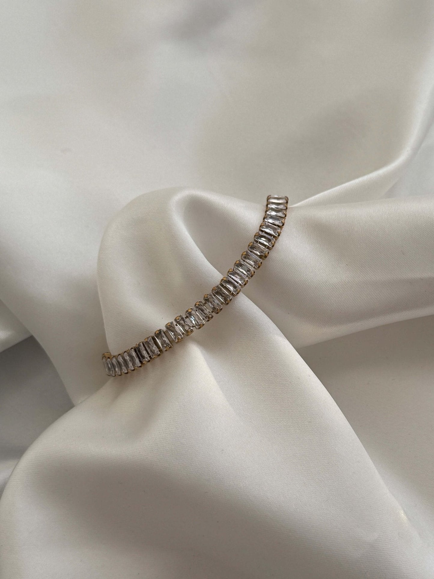 Baguette Cut Zirconia Tennis Bracelet