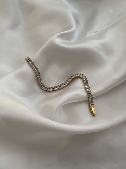 Baguette Cut Zirconia Tennis Bracelet