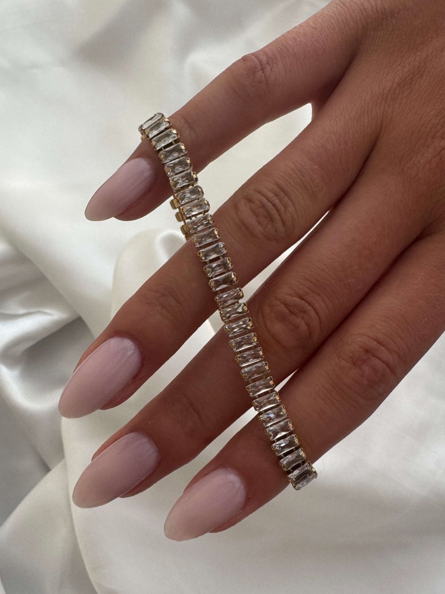 Baguette Cut Zirconia Tennis Bracelet