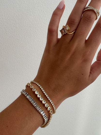 Baguette Cut Zirconia Tennis Bracelet