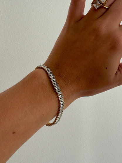Baguette Cut Zirconia Tennis Bracelet