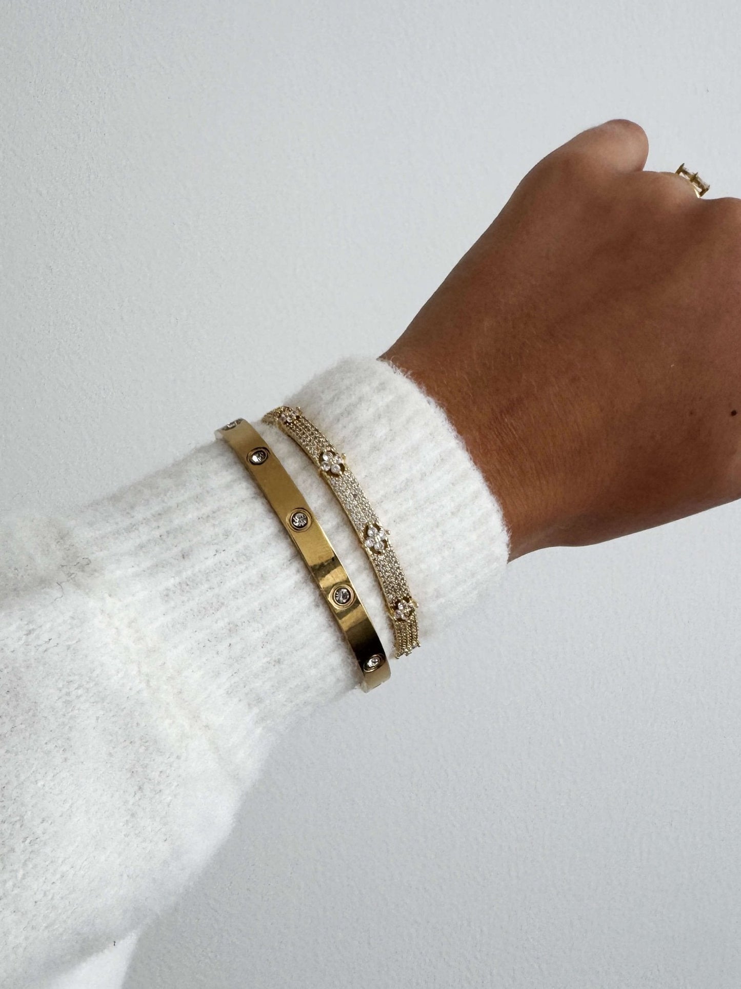 Camille Flower Pavé Cuff