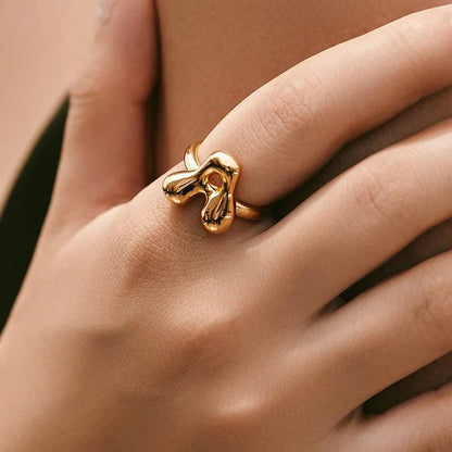 Cindella Adjustable Bubble Initial Ring