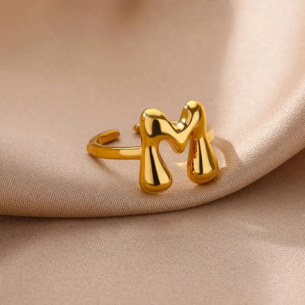 Cindella Adjustable Bubble Initial Ring