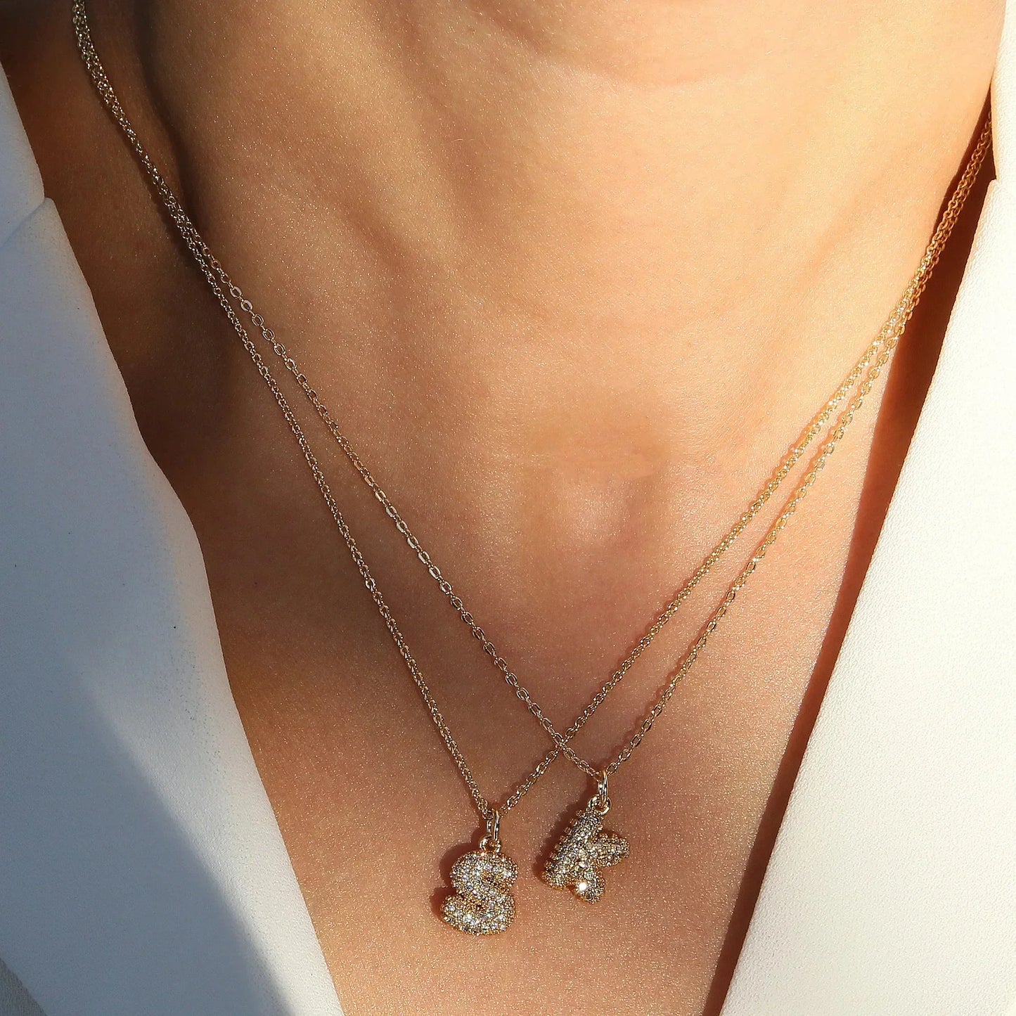 Claire Small Bubble Initial Necklace